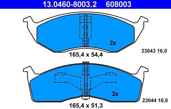 ATE 608003 Sada brzdových doštičiek 13.0460-8003.2