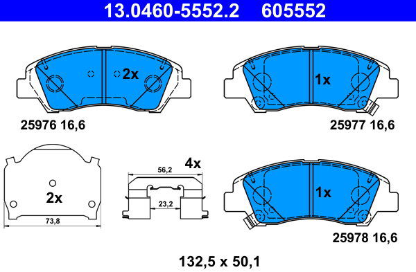 ATE Brzdové doštičky 13.0460-5552.2