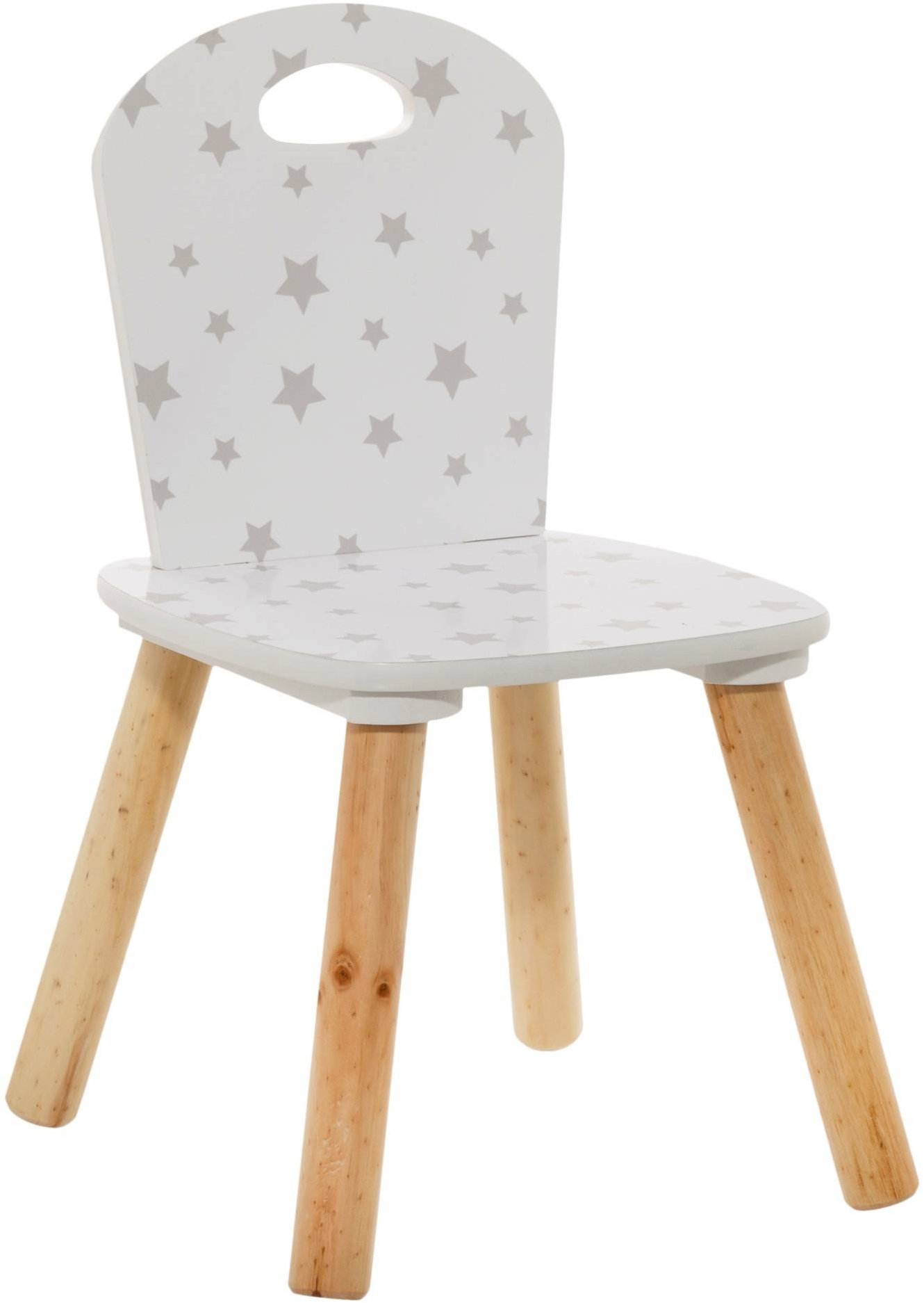 Atmosphera for kids Detská stolička, biela s hviezdami, 49,5 × 30 × 30 cm