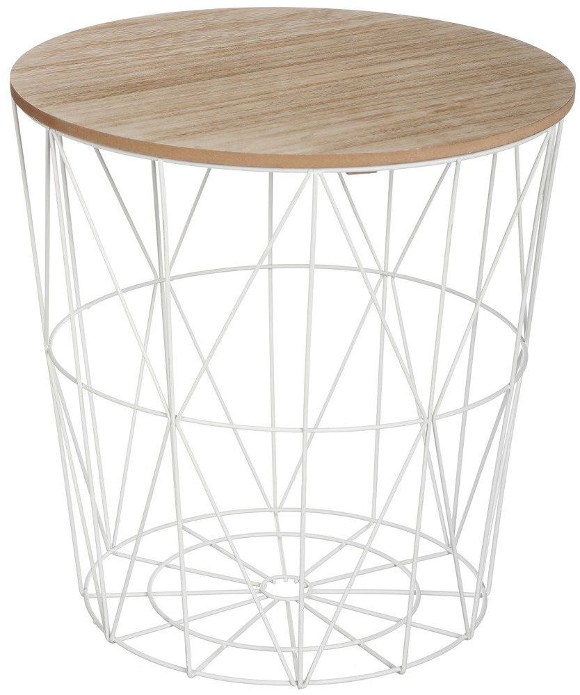 Atmosphera Odkladací stolík 39,5 × 41 cm, biely