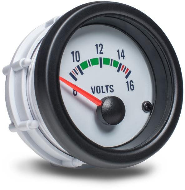 Auto Gauge – ukazovateľ el. napätia, biely