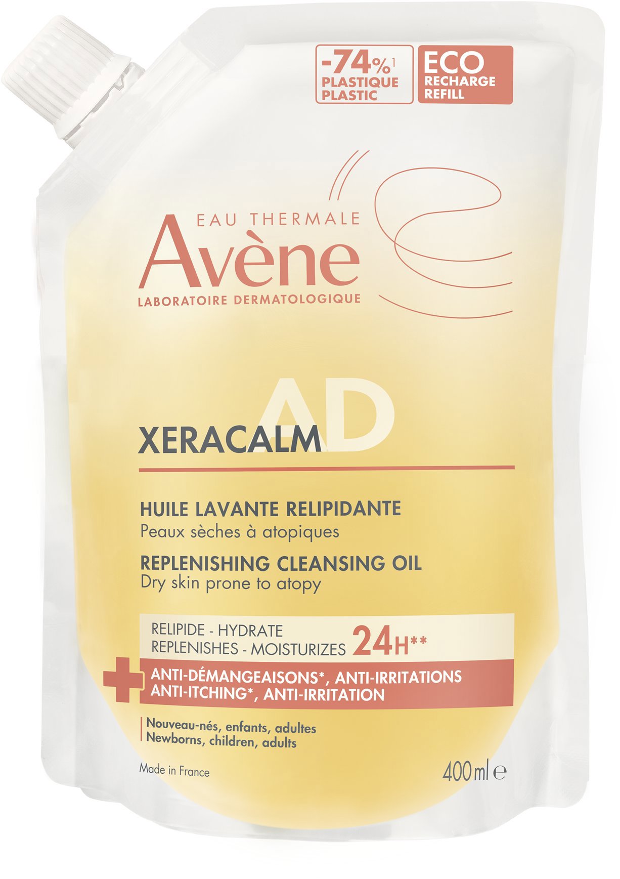 AVENE XeraCalm A. D Relipidačný umývací olej náplň 400 ml