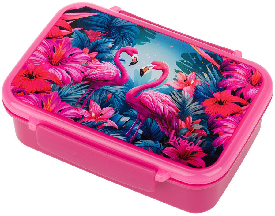 BAAGL Box na desiatu s priehradkami Flamingo