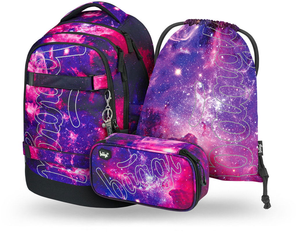 BAAGL SADA 3 Skate Max Galaxy: batoh, peračník, vrecko