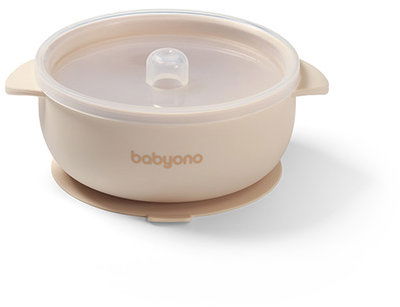 BabyOno silikónový hrnček s vekom béžový