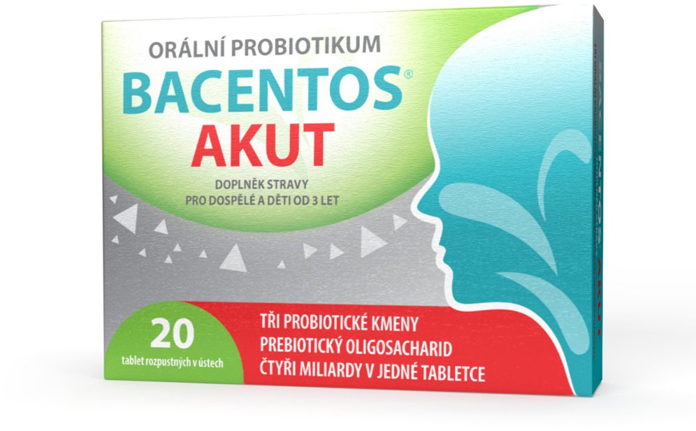 BACENTOS Akut orálne probiotikum 20 tabliet
