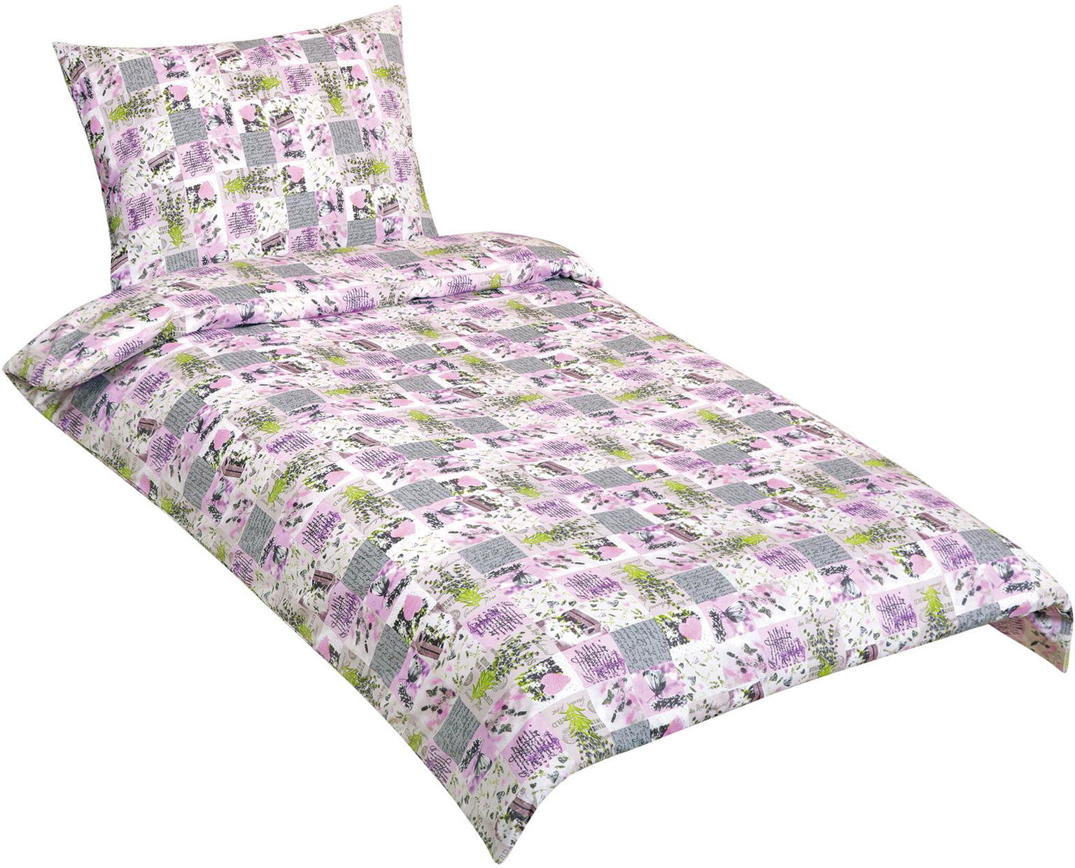 BELLATEX bavlnené obliečky 90/143, patchwork lila, 140 × 200, 70 × 90