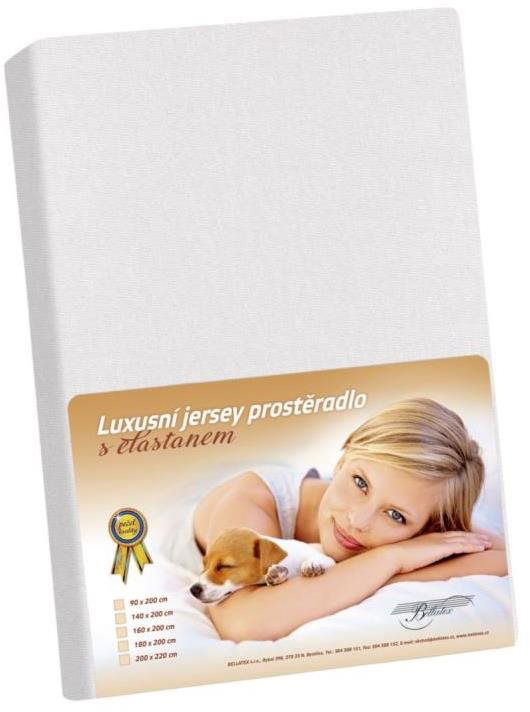 Bellatex Jersey s elastanom – 180 × 200 cm – biela
