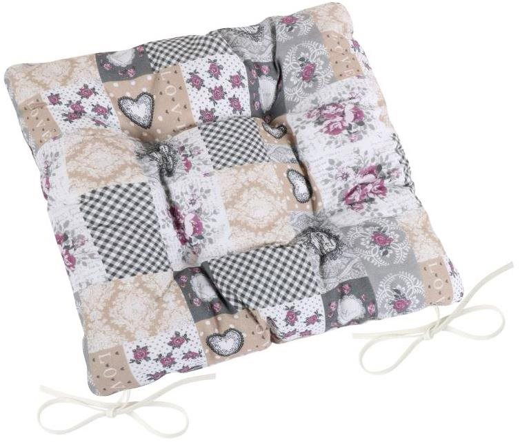 BELLATEX Sedák DITA 41/408 – prešívaný, 40 × 40, patchwork love
