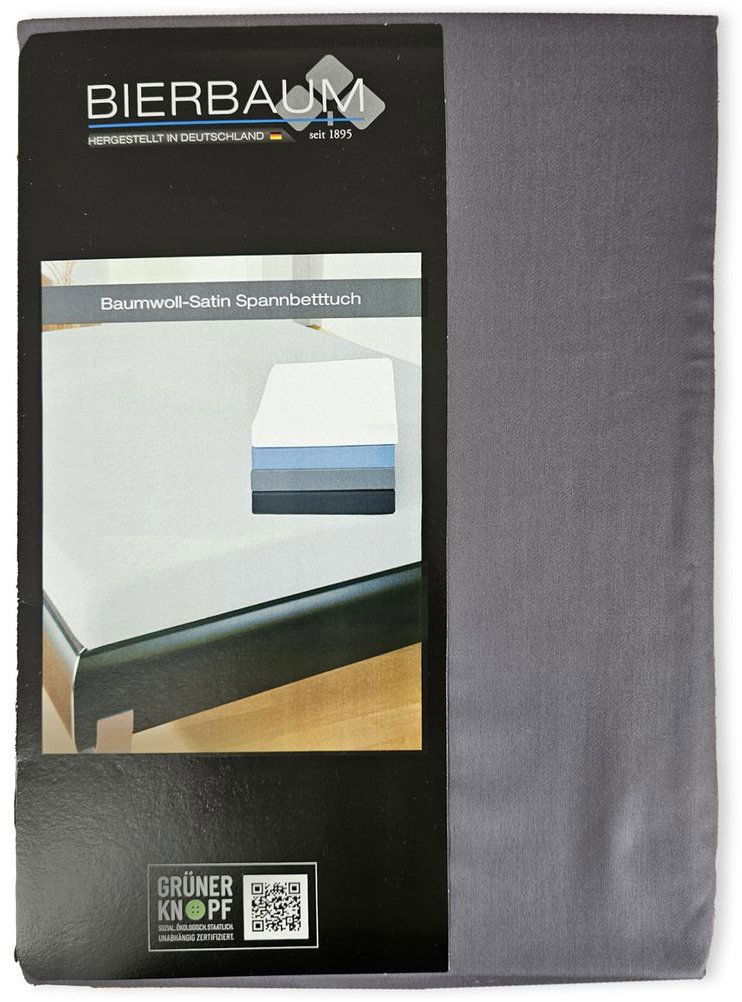 Bierbaum Saténové prestieradlo 180 × 200 cm antracitové