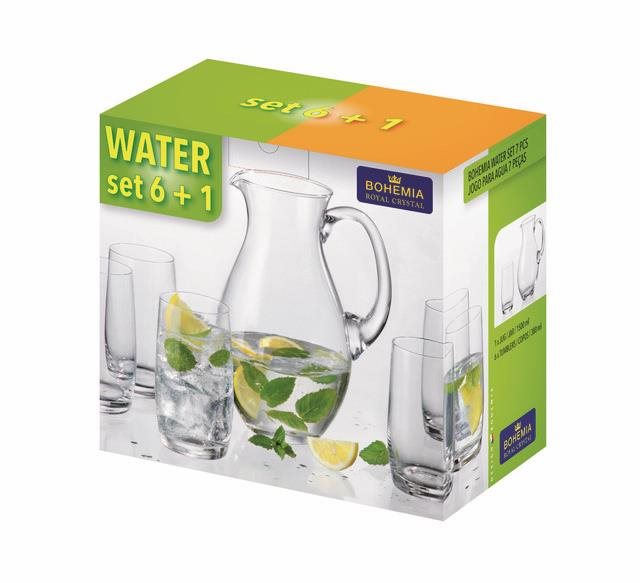 BOHEMIA ROYAL CRYSTAL Water súprava 7 pcs