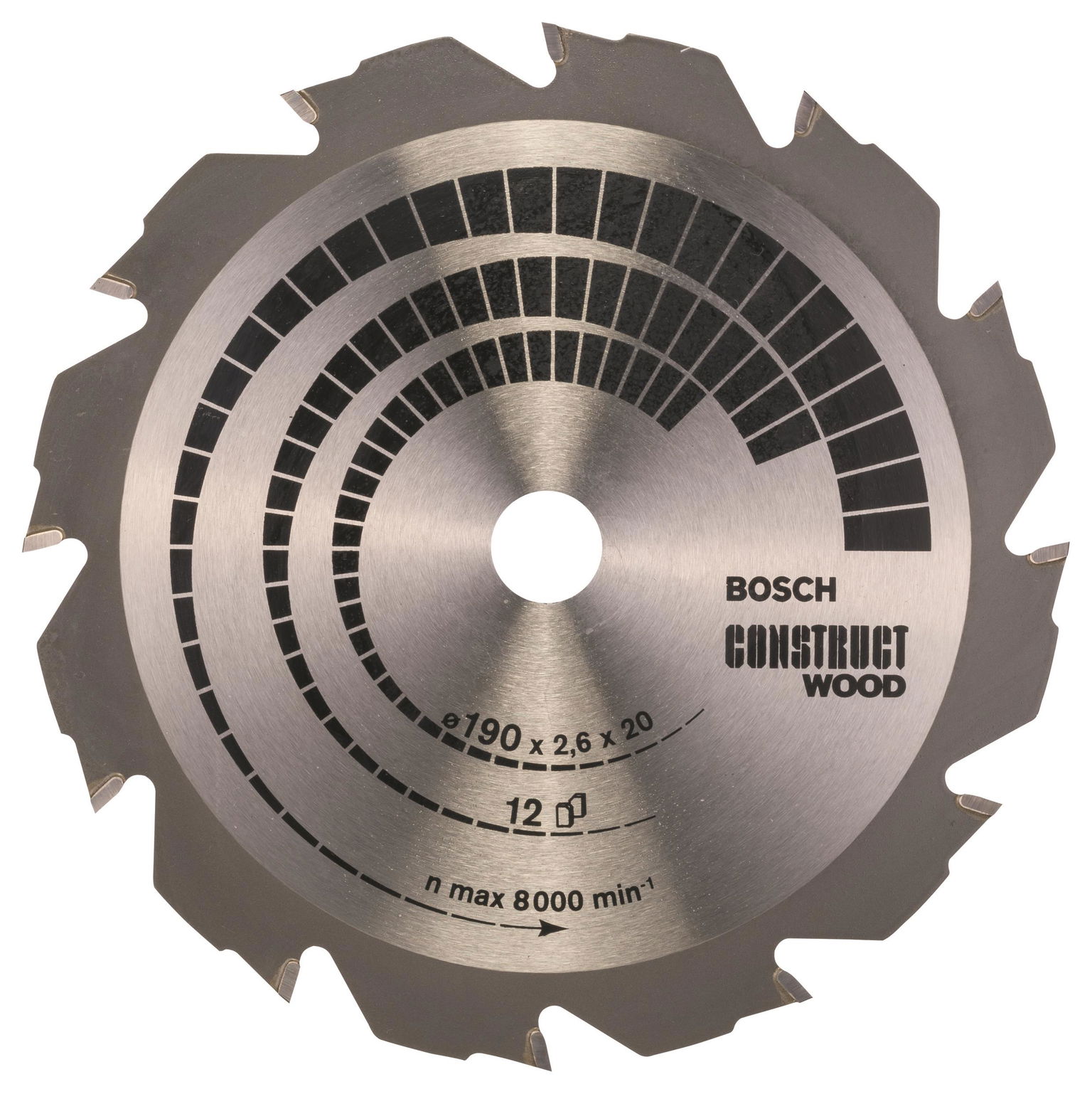 Bosch Pílový kotúč Construct Wood 190 × 20/16 × 2,6 mm; 12 2.608.641.201
