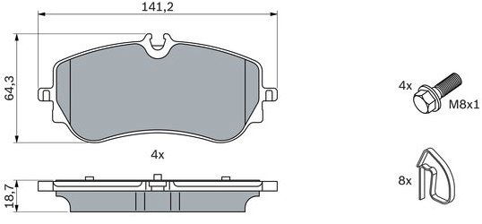 BOSCH Sada brzdových doštičiek 0 986 424 875