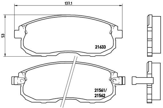 BREMBO Súprava brzdových doštičiek P 56 021