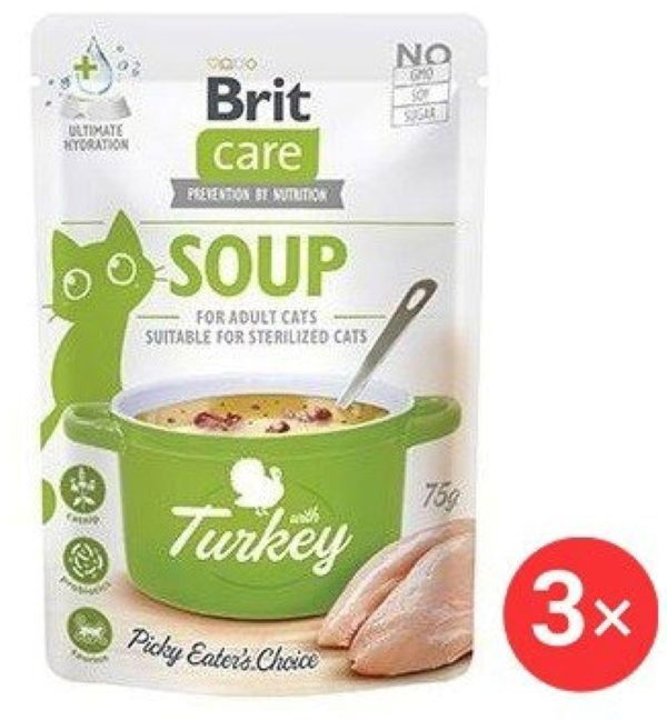 Brit Care Cat Polievka s morkou 3×75 g