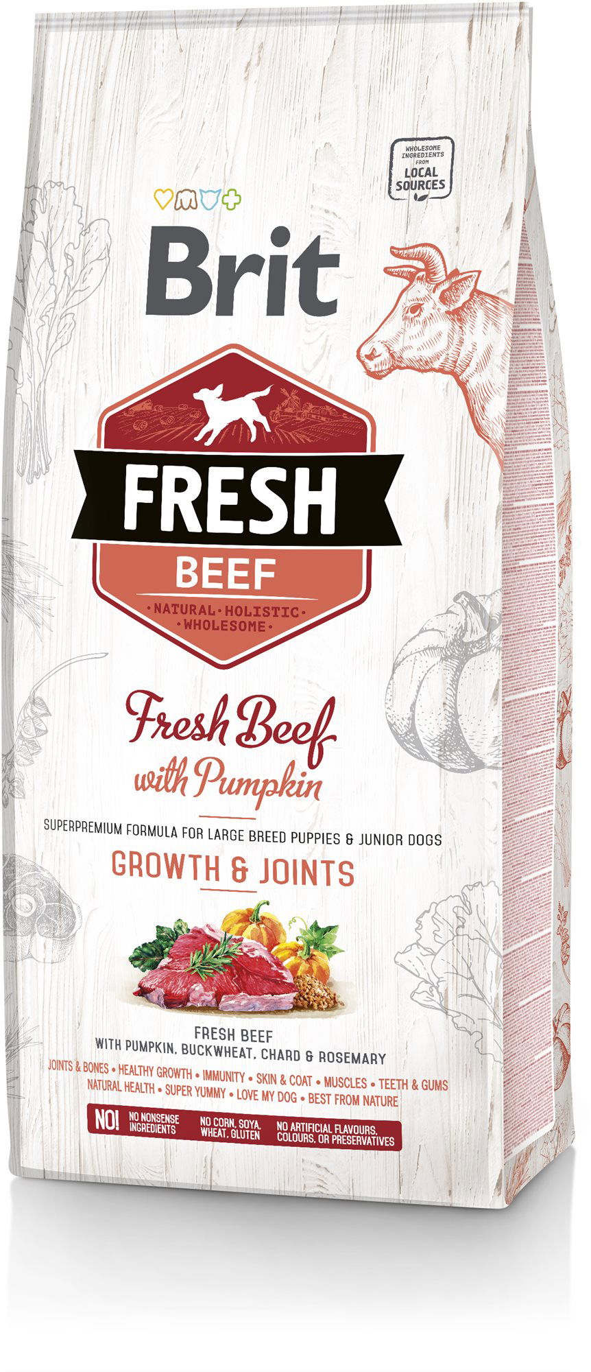 Brit Fresh beef with pumpkin puppy large 12 kg
