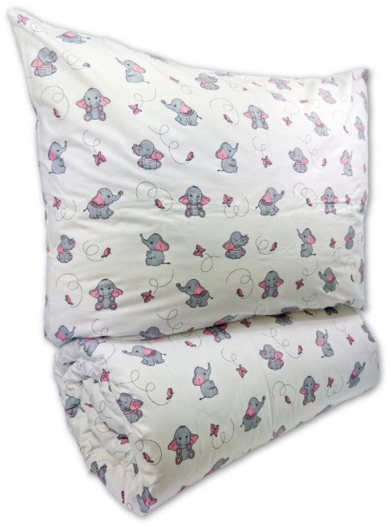 Brotex Bavlnené detské obliečky do malej postieľky 90 × 135, 45 × 60 cm Sloník sivý