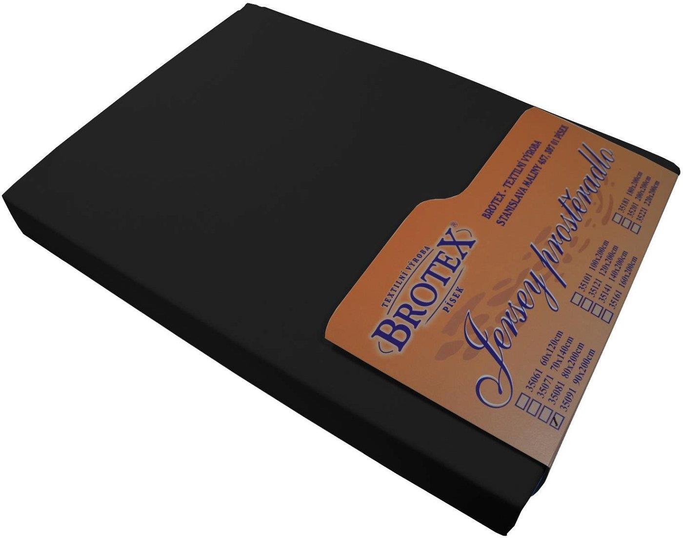 Brotex Jersey prestieradlo čierne, 220 × 200 cm