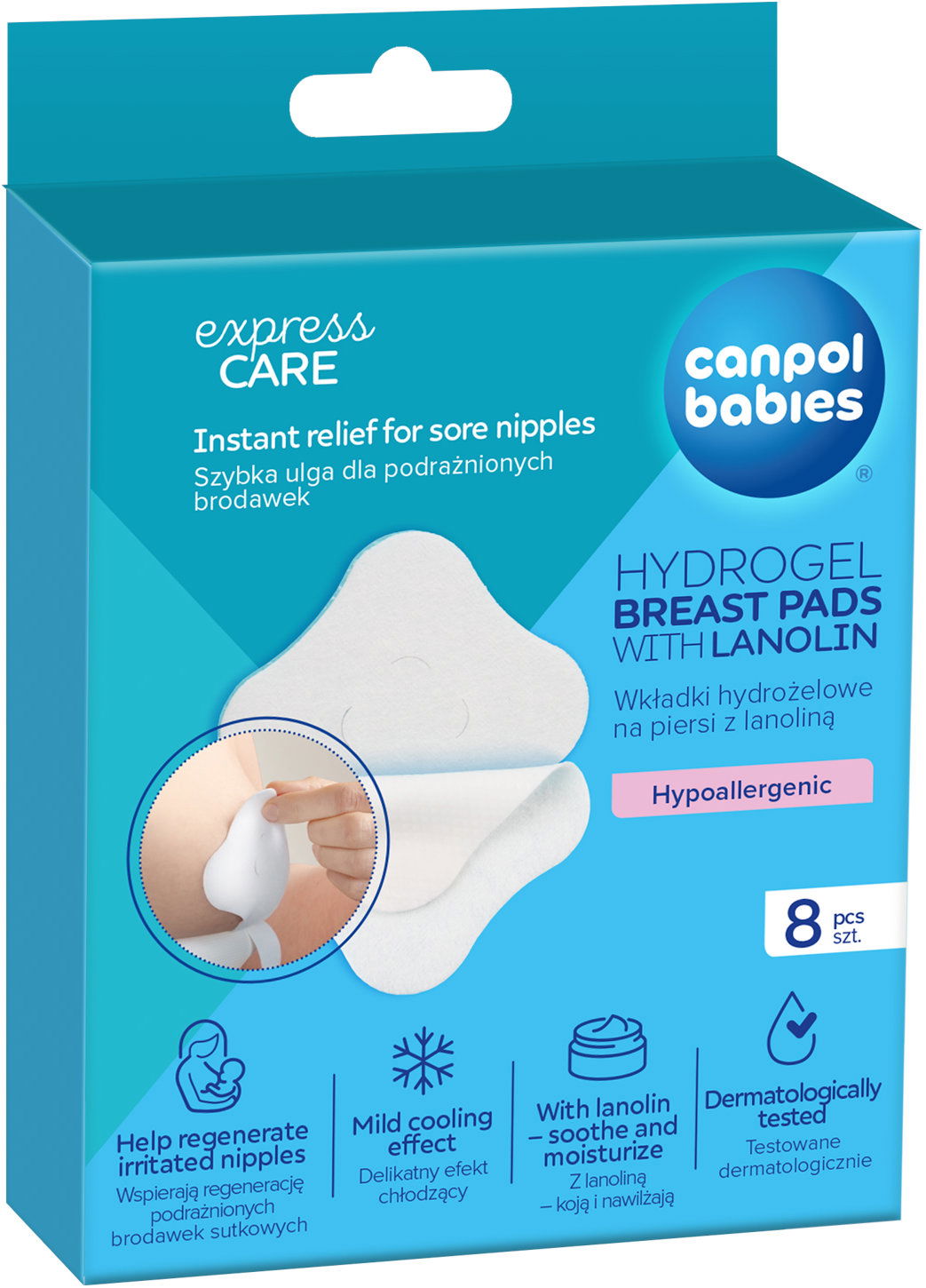 Canpol babies Hydrogélové hojace prsné vankúšiky s lanolínom 8 ks