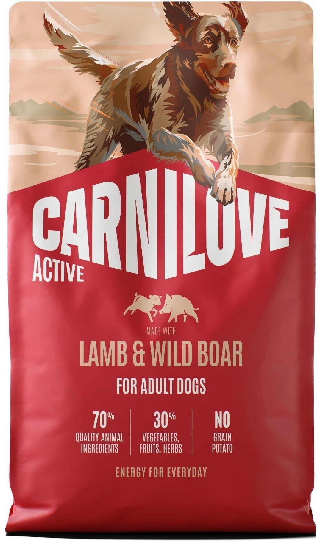 Carnilove Active Dog Dry Made with Lamb & Wild Boar pre Adult All Breeds 4 kg