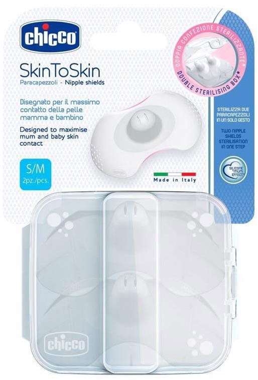 Chicco chránič bradaviek skintoskin silikon 2 ks, S/M