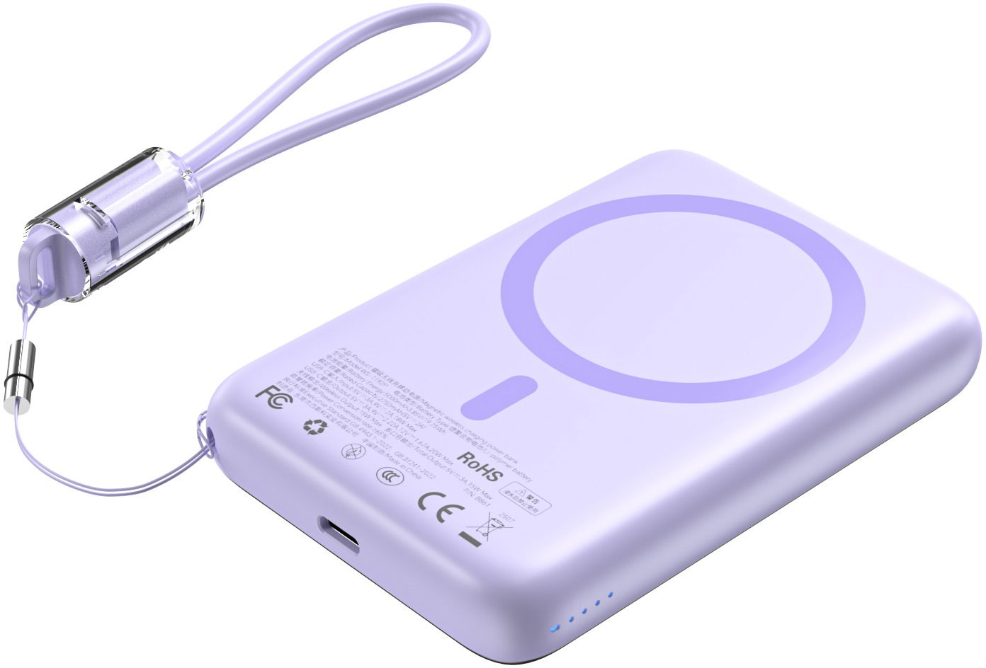 ChoeTech CCC Certified 10000 mAh Ultra Thin Magnetic Power Bank – purple