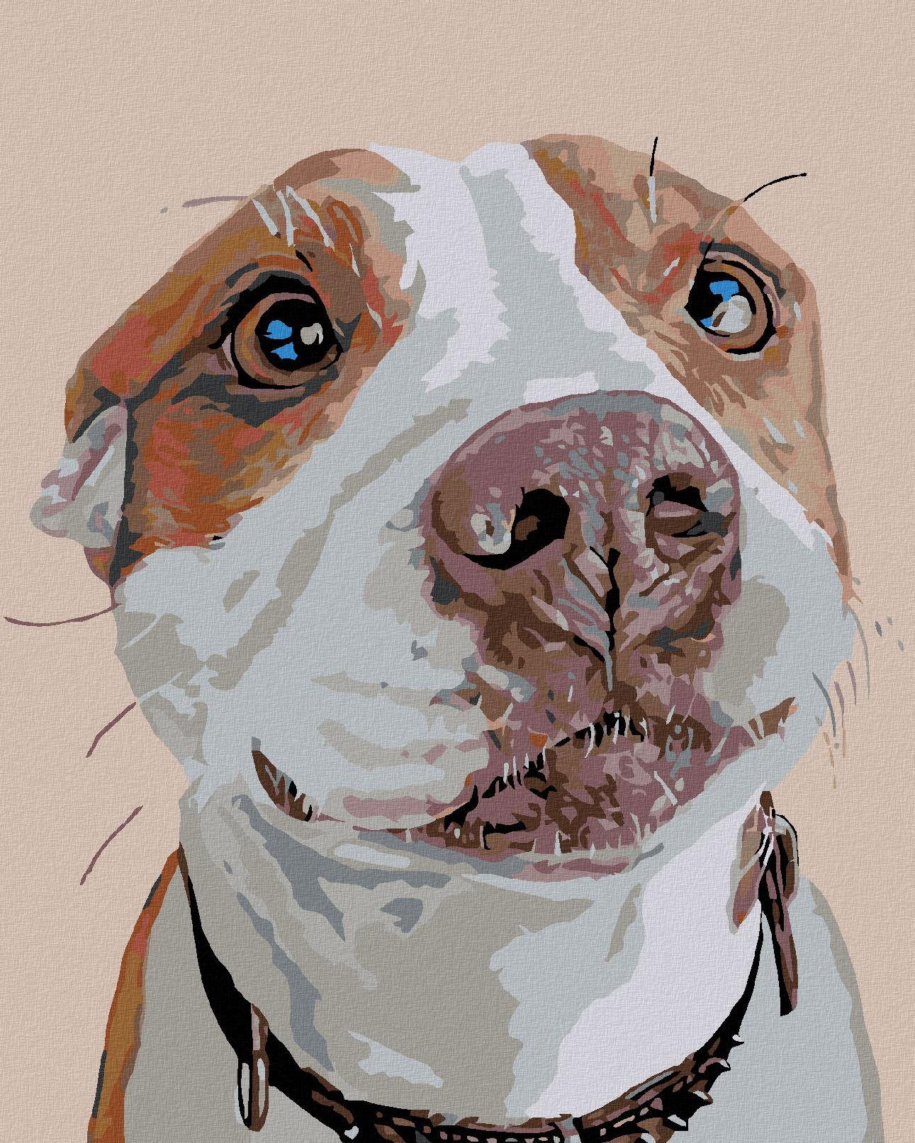 Diamondi – ČAKAJÚCÍ PES, 40 × 50 cm, bez rámu a bez napnutia plátna