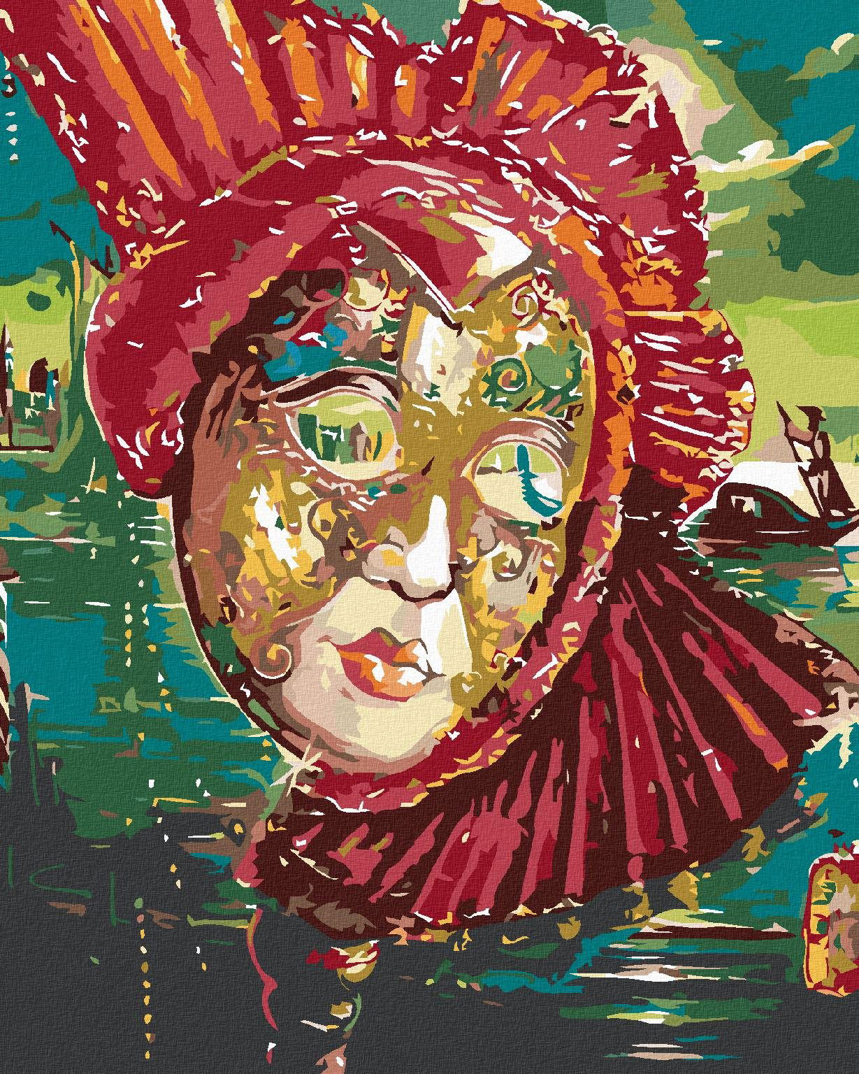 Diamondi – Diamantové maľovanie – KARNEVALOVÁ MASKA, 40 × 50 cm, bez rámu a bez vypnutia plátna