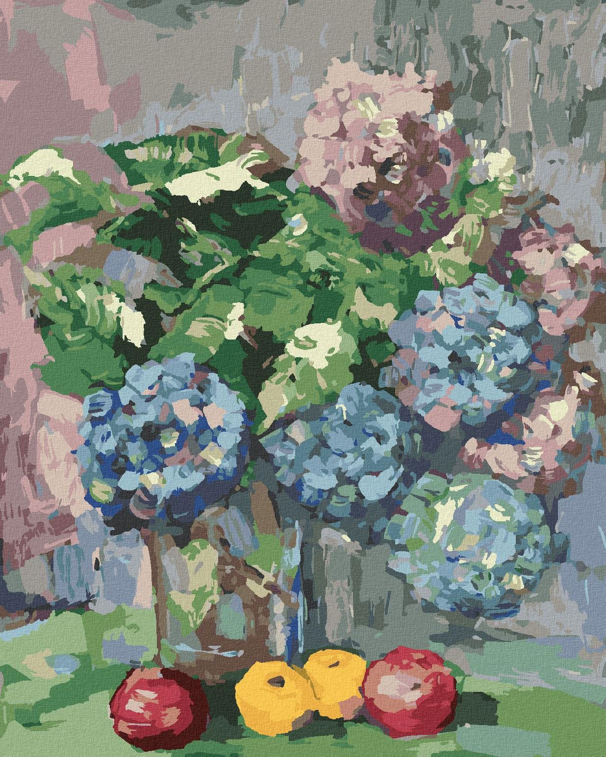 Diamondi – KYTICA HORTENZIÍ, 40 × 50 cm, napnuté plátno na ráme