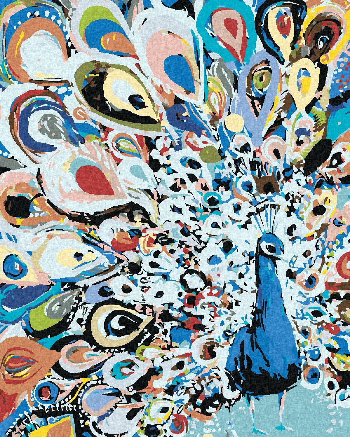 Diamondi – MAĽOVANÝ PÁV II, 40 × 50 cm, napnuté plátno na rám