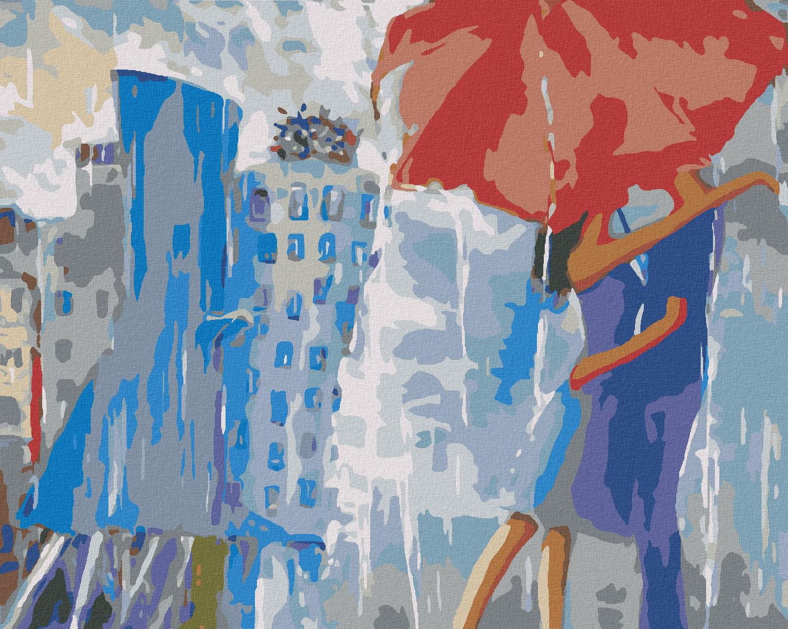 Diamondi – MESTO V DAŽDI, 40 × 50 cm, napnuté plátno na rám
