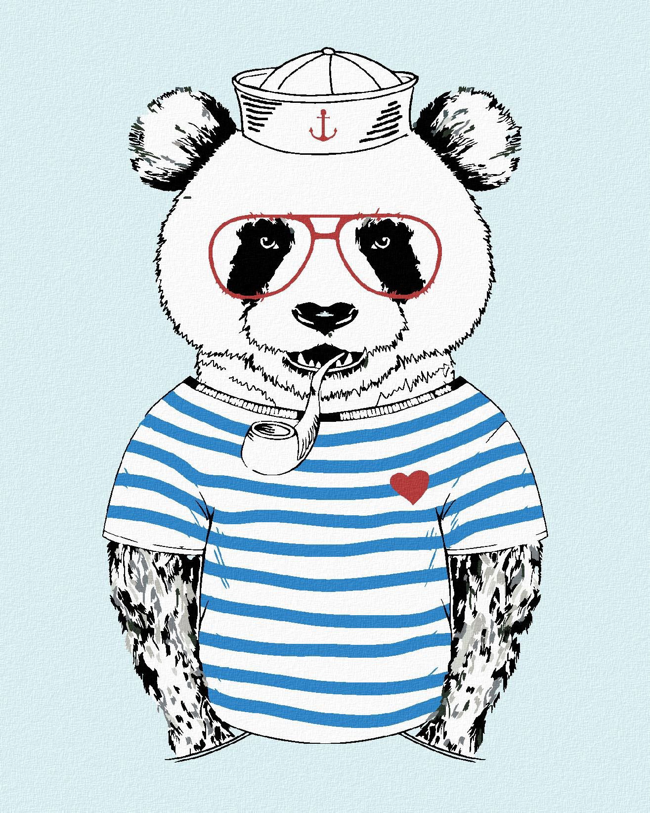 Diamondi – NÁMORNÍK PANDA, 40 × 50 cm, napnuté plátno na rám