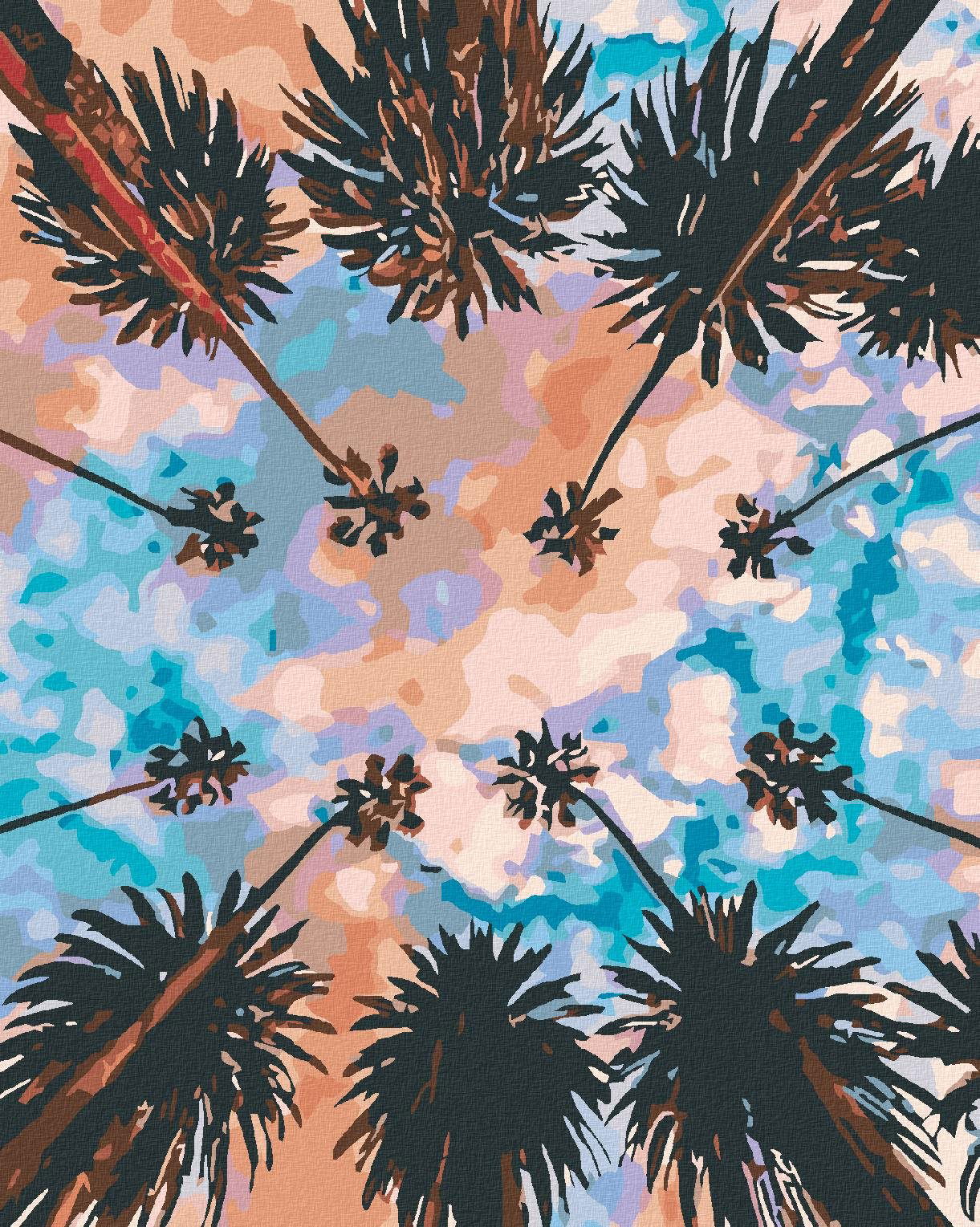 Diamondi – NEBO NAD PALMAMI, 40 × 50 cm, bez rámu a bez napnutia plátna