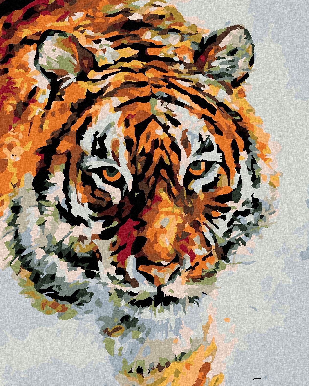 Diamondi – TIGER V SNEHU, 40 × 50 cm, napnuté plátno na rám