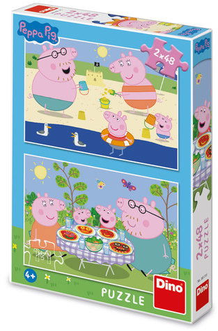 Dino Prasiatko Peppa: Na dovolenke 2× 48 dielikov
