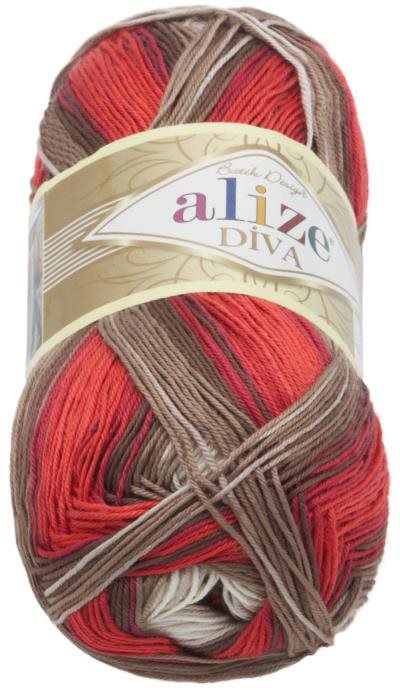 DIVA batik 100 g – 4574 biela, béžová, vínová