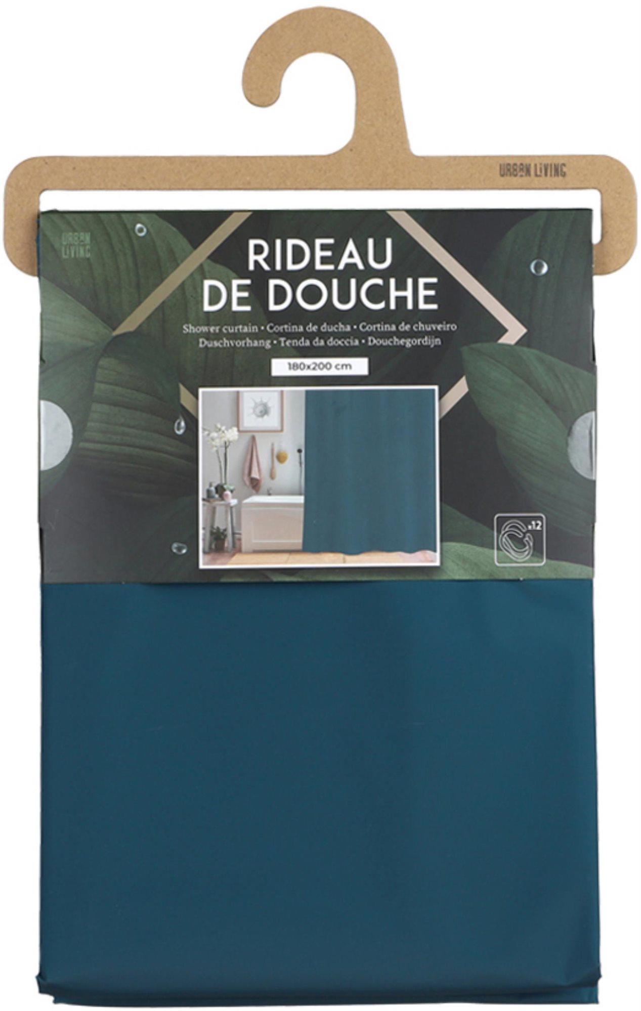 DOCHTMANN Sprchový záves PVC 180 × 200 cm modrý