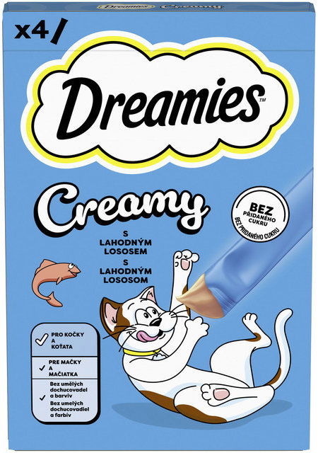 Dreamies Creamy pochúťka s lososom 40 g