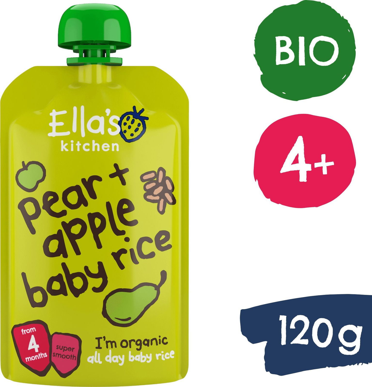 Ella´s Kitchen Detská ryža, hruška a jablko 120 g
