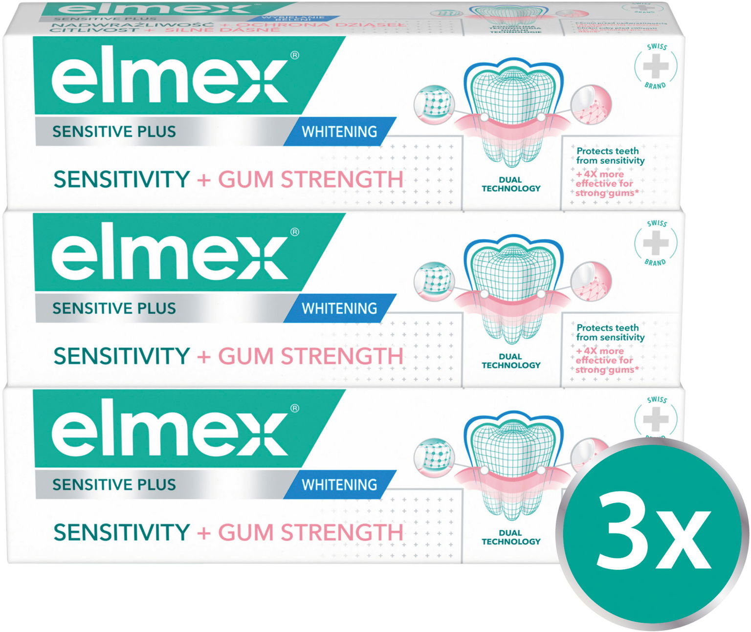 ELMEX Sensitivity + Gum Strength 3× 75 ml