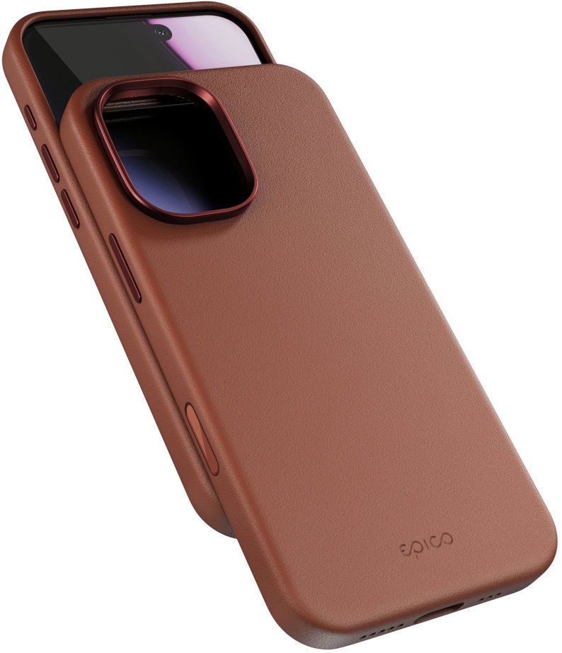 Epico Mag+ kožený kryt iPhone 17 – hnedý