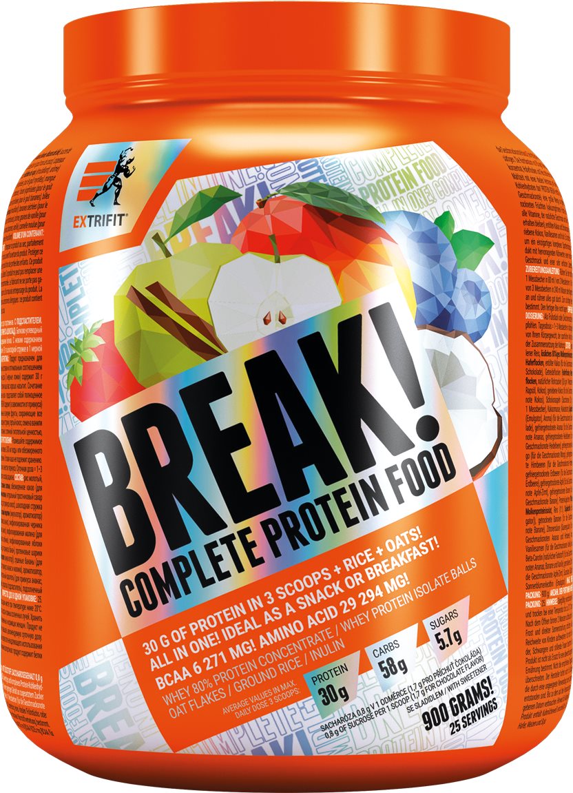 Extrifit Break! Protein Food, 900 g, čučoriedka