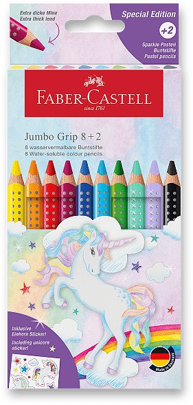 FABER-CASTELL Grip JUMBO Unicorn, 10 farieb