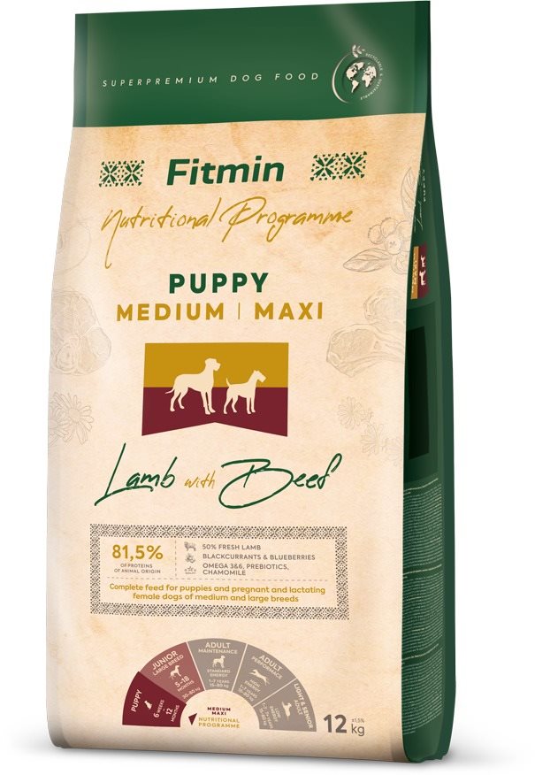 Fitmin Medium Maxi Puppy Lamb & Beef 12 Kg