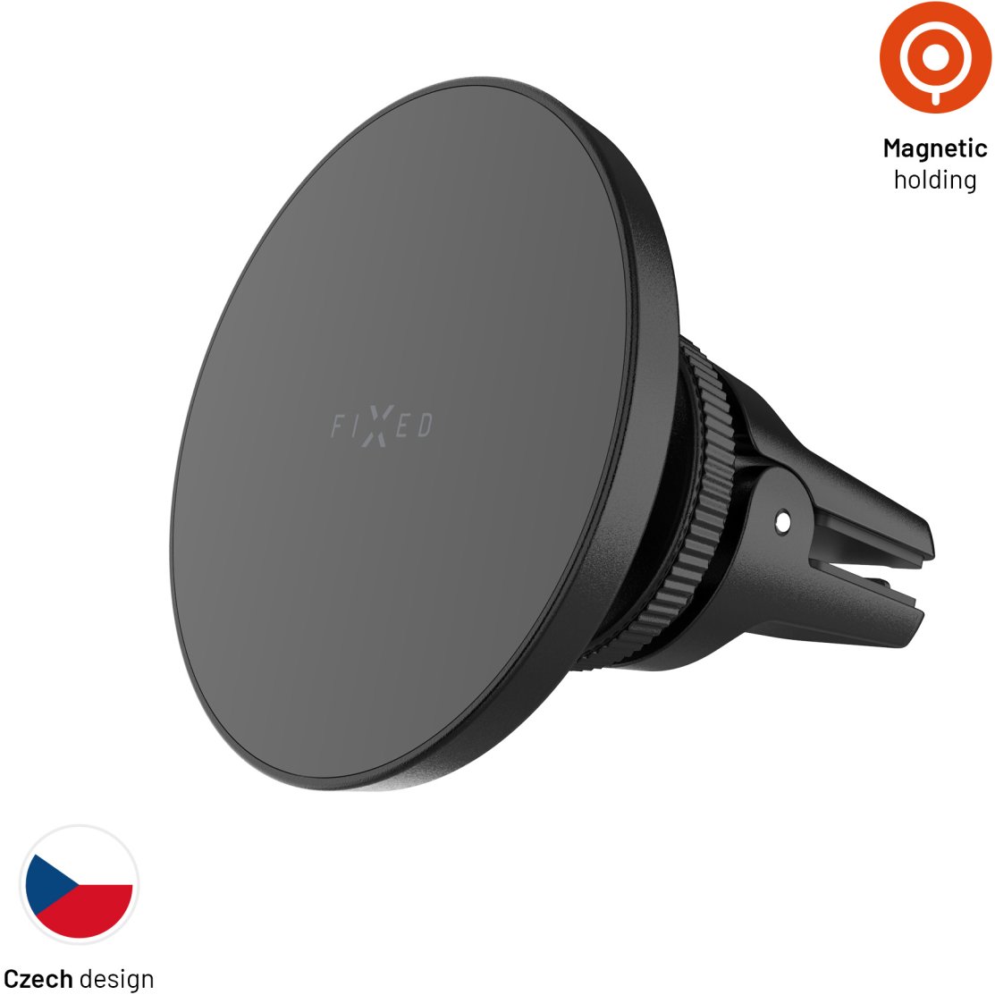 FIXED MagCircle do ventilácie s podporou MagSafe Czech dizajn čierny
