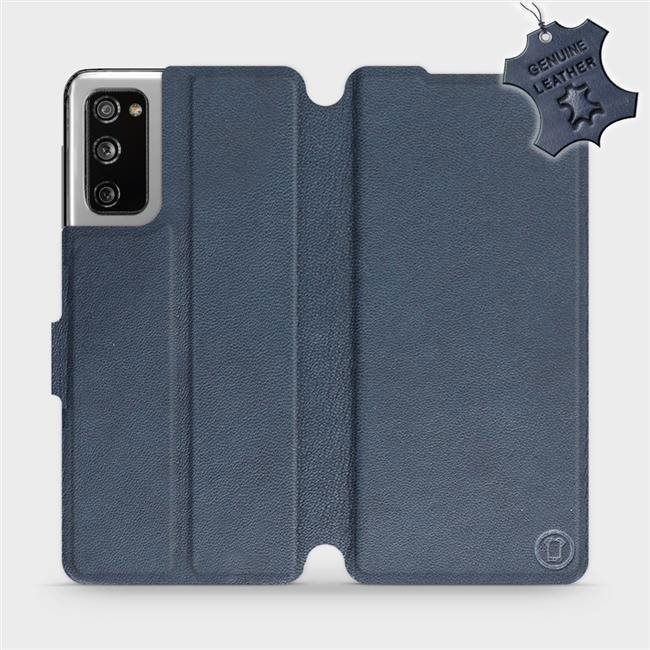 Flipové puzdro na mobil Samsung Galaxy S20 FE – Modré – kožené – Blue Leather