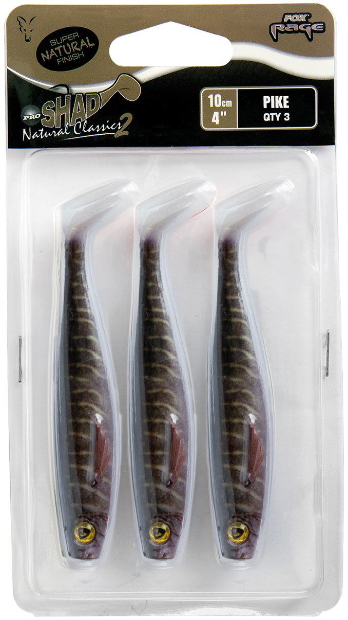 FOX Rage Pro Shad Super Natural 10 cm Pike 3 ks