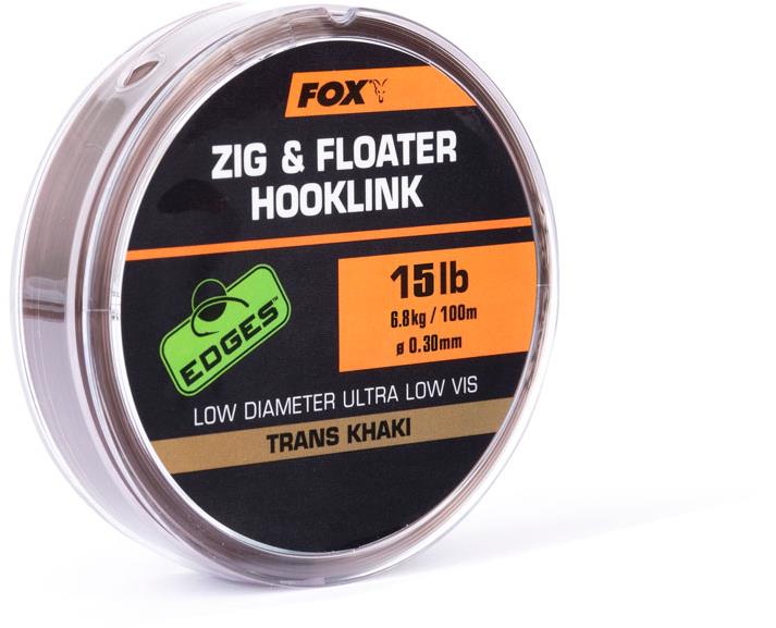 Fox Zig and Floater Hooklink Trans Khaki 100 m, 0,30 mm, 15 lb