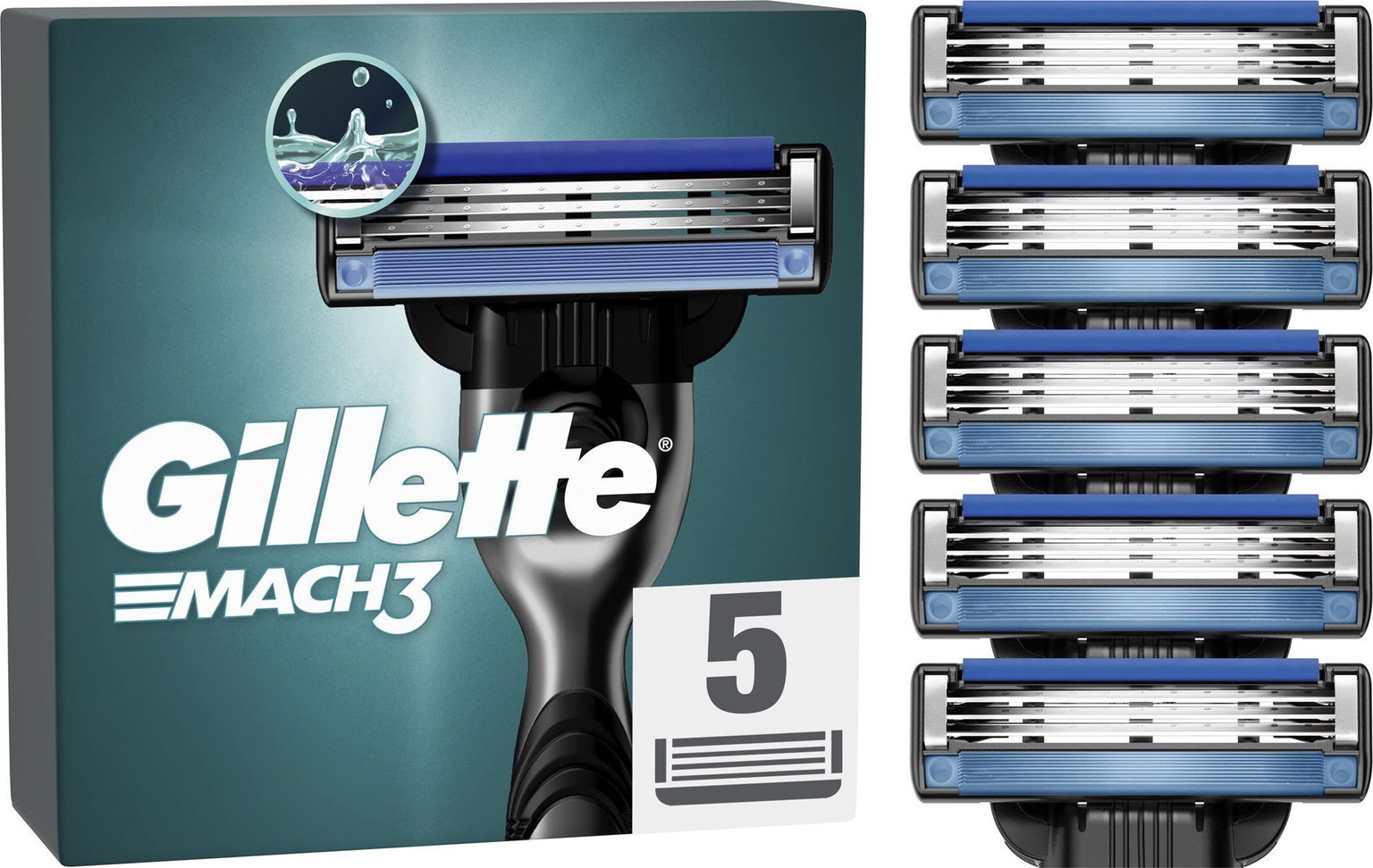GILLETTE Mach3 Pánske náhradné holiace hlavice 5 ks