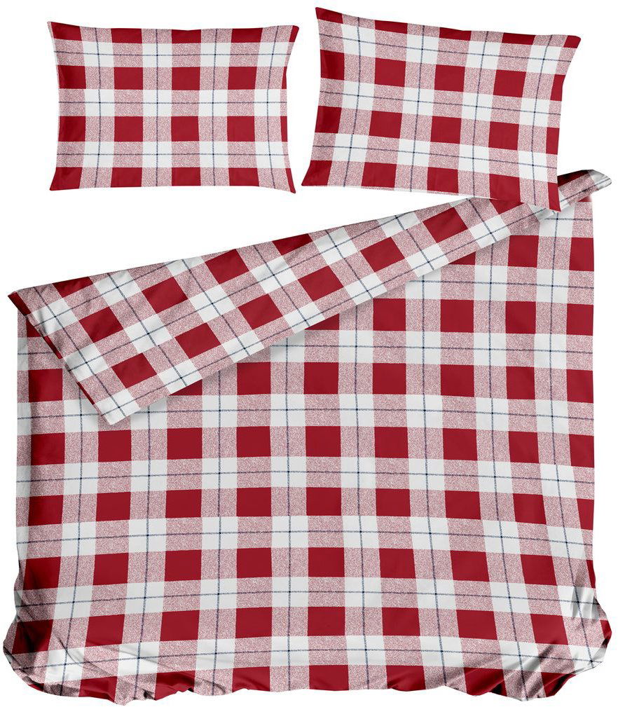 Gipetex bavlnené obliečky Kocka červené 220 × 200/2 × 70 × 90 cm